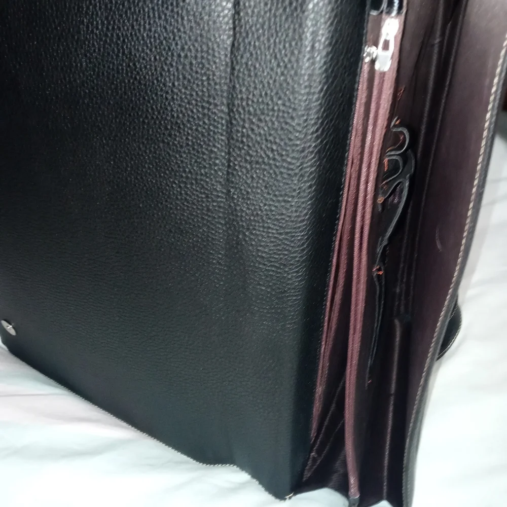 Black Laptop Briefcase Bag with Shoulder Strap